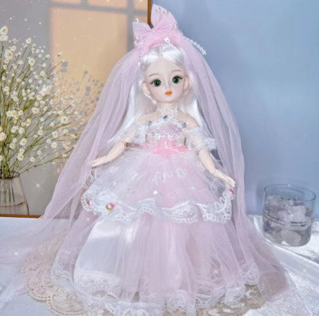 Muñeca Rosa articulada de 30 cm, incluye muñeca,ropa y zapatos